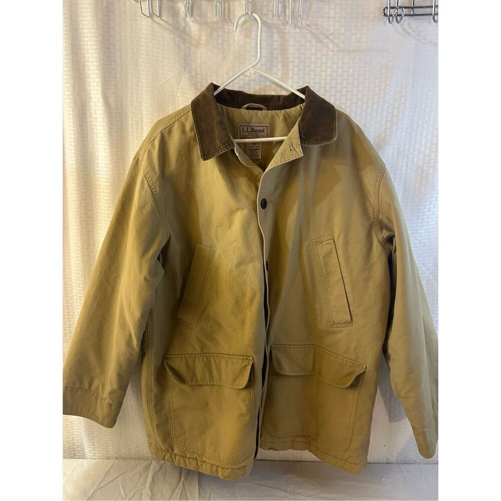 Ll bean quilted barn‎ coat men’s xl cargo pockets brown